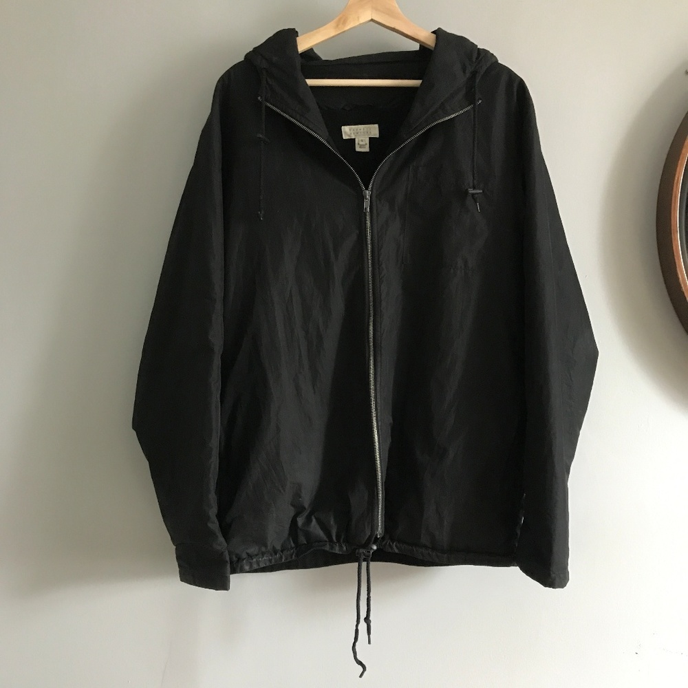 Mens Barney's Black 100% Wool Lined Rain Jacket